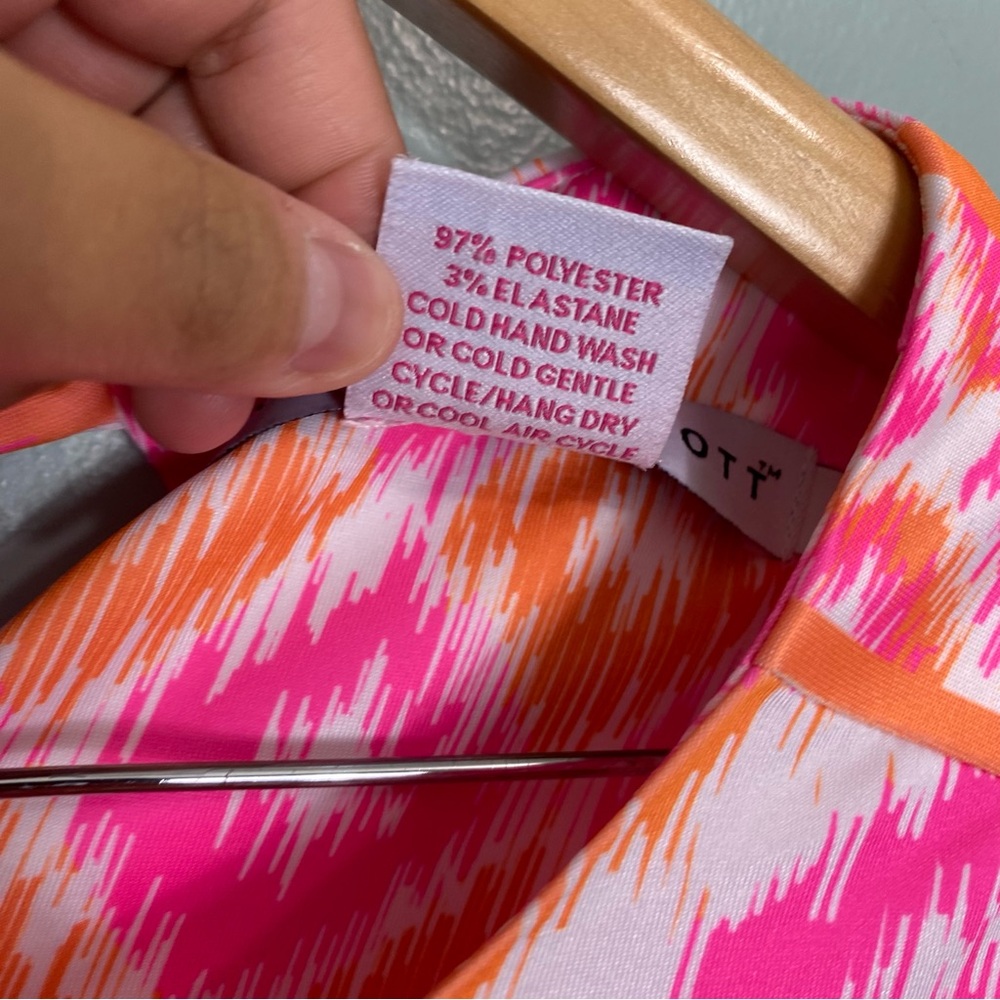 Gretchen Scott Goddess Ikat Jersey Dress Pink Orange XXL - Picture 4 of 6